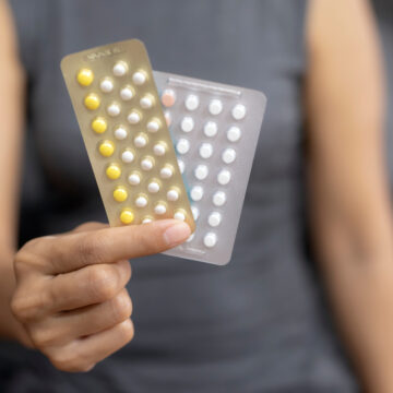 Woman Holding Combined Oral Contraceptive Pill.gynecology Concep